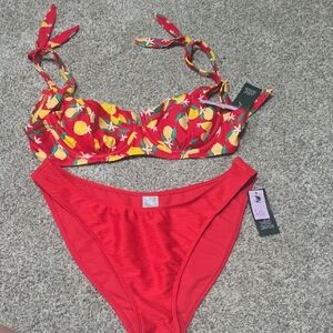 WILD FABLE ● SIZE XL ● BIKINI NWT ● RED AND YELLOW LEMONSlength. Sz 16